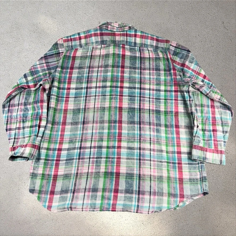 POLO RALPH LAUREN Men's Big & Tall Pastel Plaid Flannel Button-Down Shirt 2XB